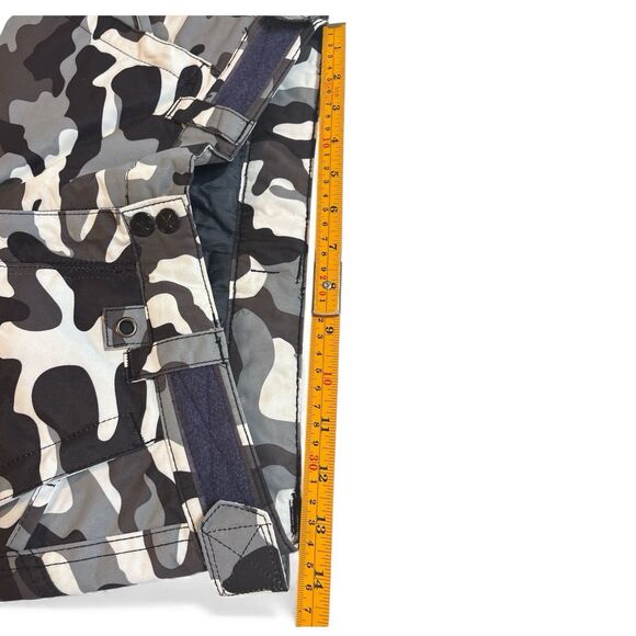 Arctix Ski Snow Pants Kids Black Grey White Camo Reinforced Knees Seat Size L - Picture 4 of 11